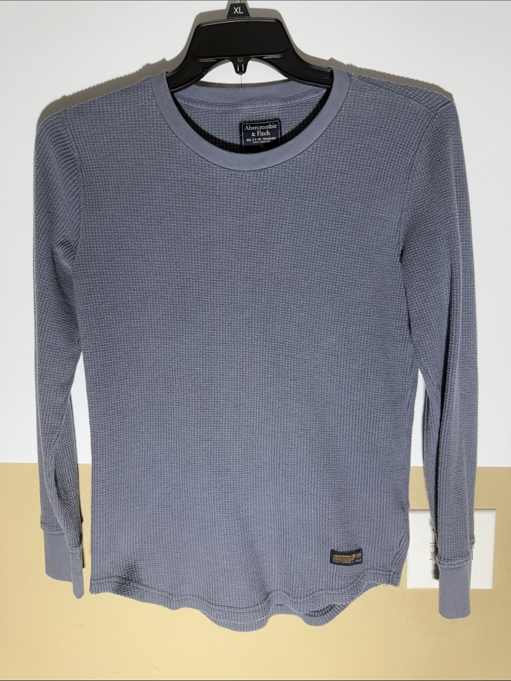 Abercrombie & Fitch Men’s Crewneck Thermal Sweater — Slate Blue